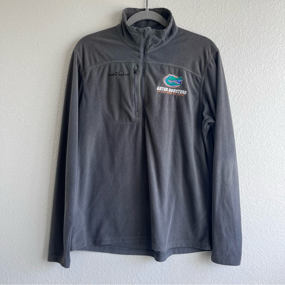 Eddie Bauer Florida Gators gray lightweight 1/4 zip grid fleece pullover